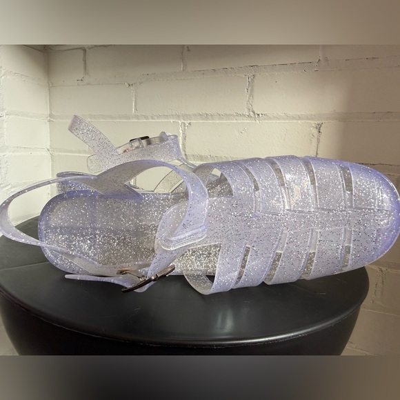 Clear Glittery Jellies Platform Sandals - Picture 3 of 6